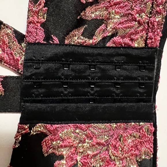 For Love & Lemons floral bralette size S NWT black pink and metallic gold - Picture 10 of 13